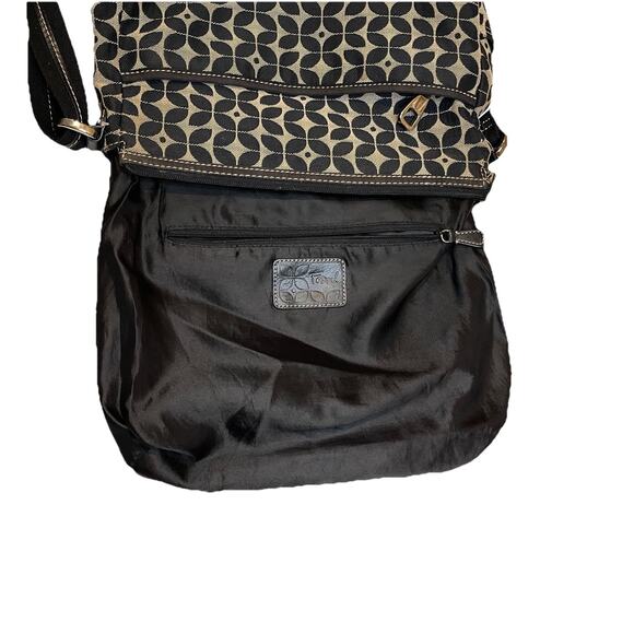 Fossil Black Gray Canvas Crossbody Marlow Pattern Shoulder Bag Classic Design - Picture 5 of 11